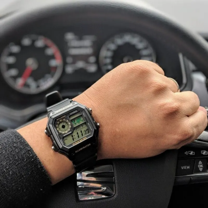 Casio Youth Japan Quartz Digital Grey Dial Men's Watch- AE-1200WH-1AV